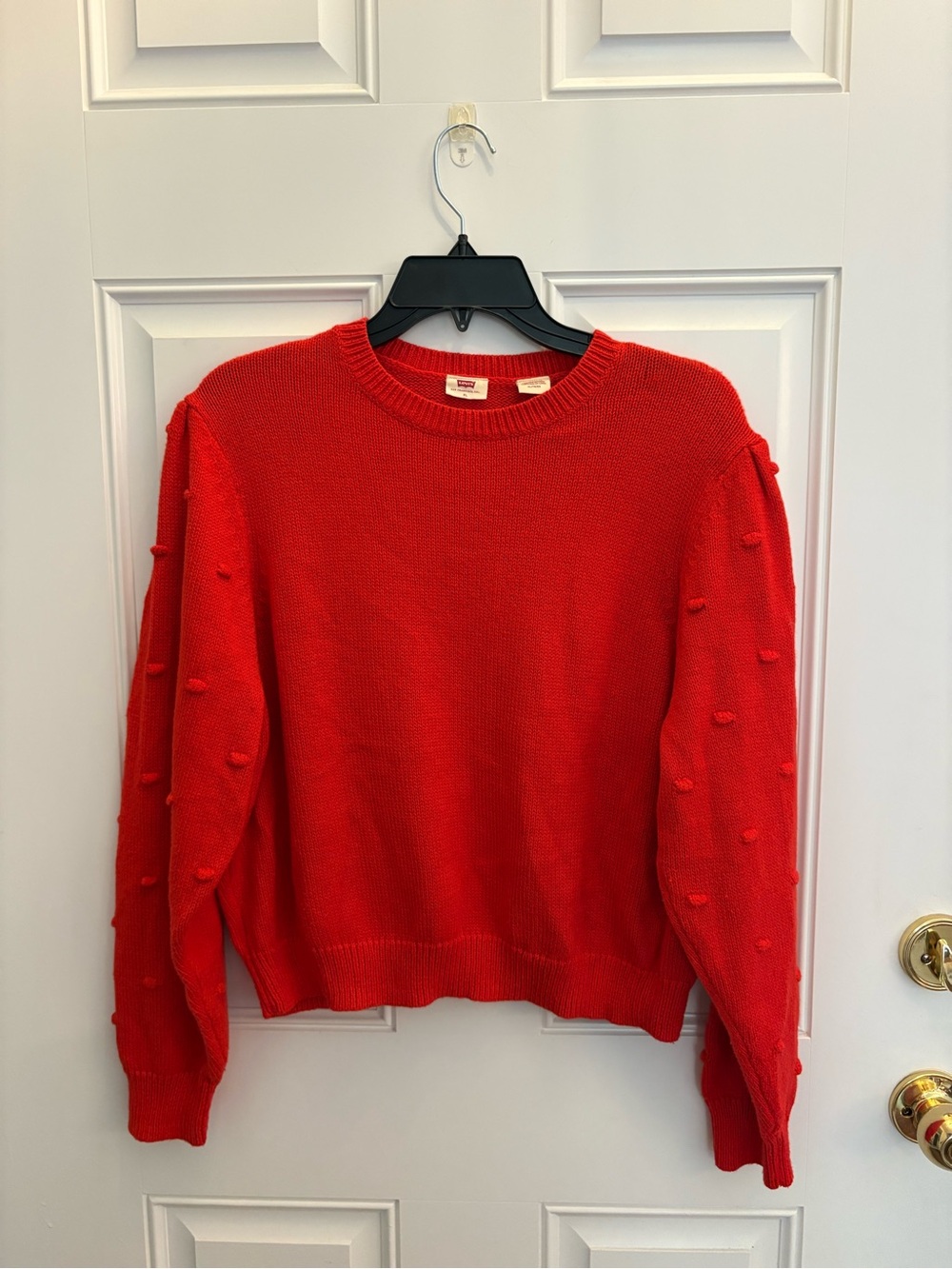 Levi's Bright Red Pom-Pom Crewneck Sweater